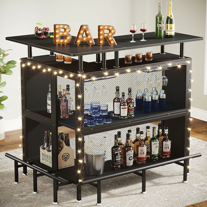 Turn That Weird Corner Into Your VIP Bar Spot With This L-Shaped Table