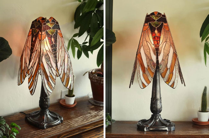 A Stained Glass Lamp That’s All About Cicadas