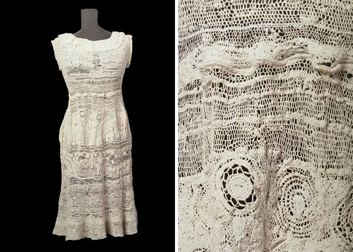 A Wedding Dress Crocheted From Hospital Bedsheets