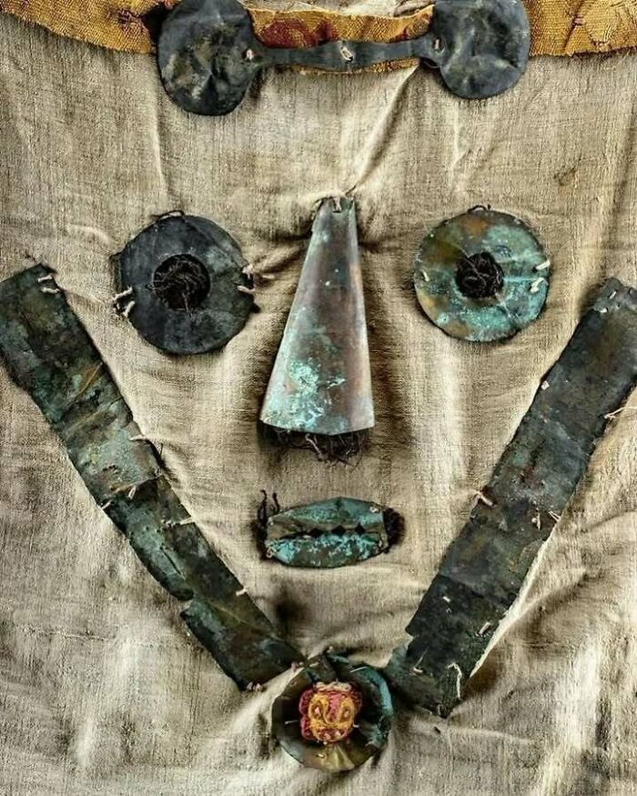 Pre-Columbian Textile Mask From North Coast Peru