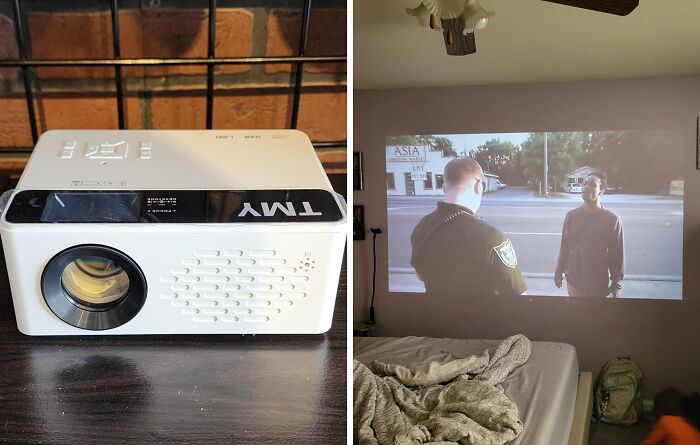 Ready, Set, Movie Night! A Mini Projector Turns The Guest Room Into The Coolest Cinema
