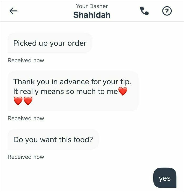 DoorDash Driver Wanted to Know If I Even Wanted My Food