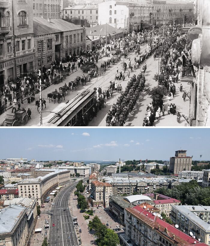 Kyiv: Back in 1920 vs. Modern 2021
