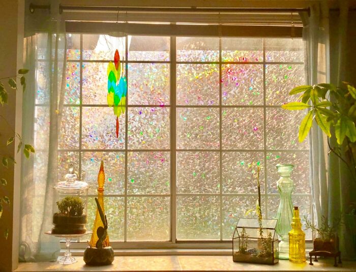 Turn Your Window Into A Shiny Rainbow Party With This Rainbow Window Privacy Film That Blocks Nosey Neighbors
