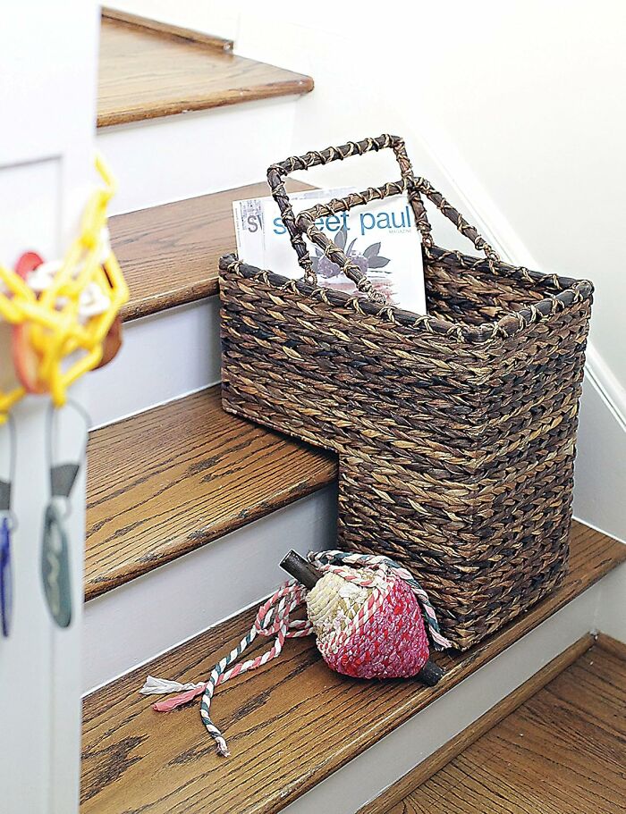 That Terror-Inducing Stuff On Your Stairs? Make It A Cool Decor Piece With This Woven Stair Basket