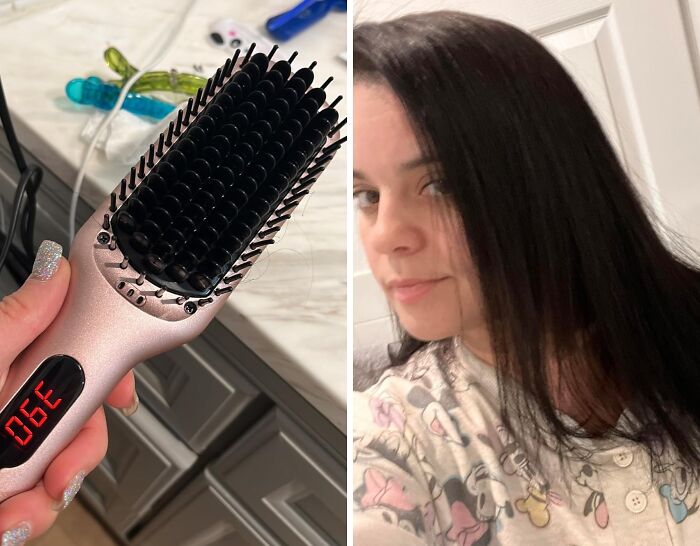 This Hair Straightener Ceramic Brush Will Give You The Salon Look Without The Drama