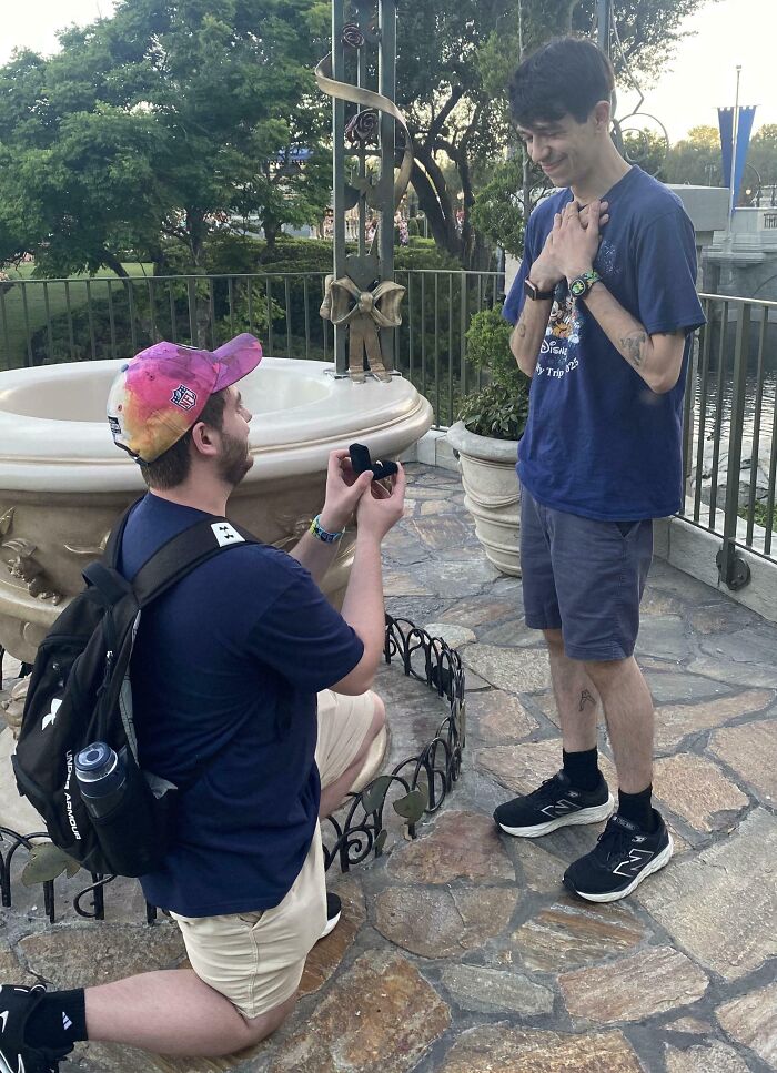 Got Proposed To Right Next To Cinderella’s Wishing Well—Dreams Do Come True!
