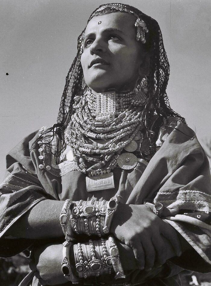 Yemenite Habbani Woman in Her Traditional Bling