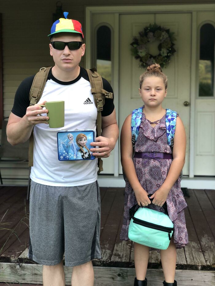 Husband Started His ‘17th Grade’ On Same Day Daughter Began 5th Grade. Both Are Pumped!