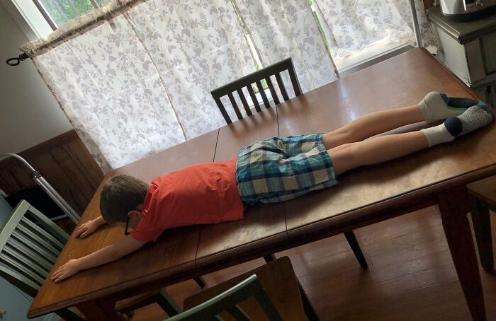 Asked Husband How Long The Kitchen Table Is. This Was The Answer