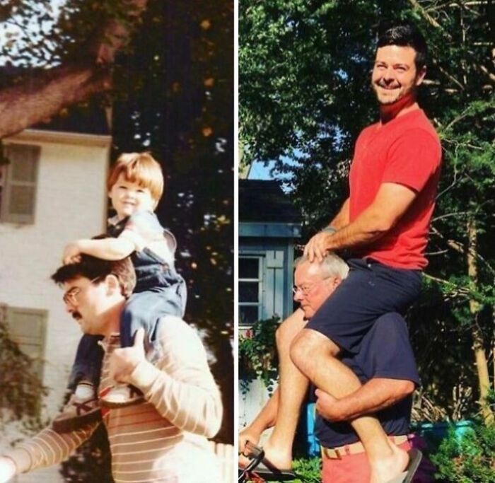 Father And Son Time, 30+ Years Apart. Same Vibe, Different Decades