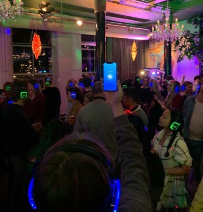 This Guy Tried To Shazam At A Silent Disco… While Drunk.