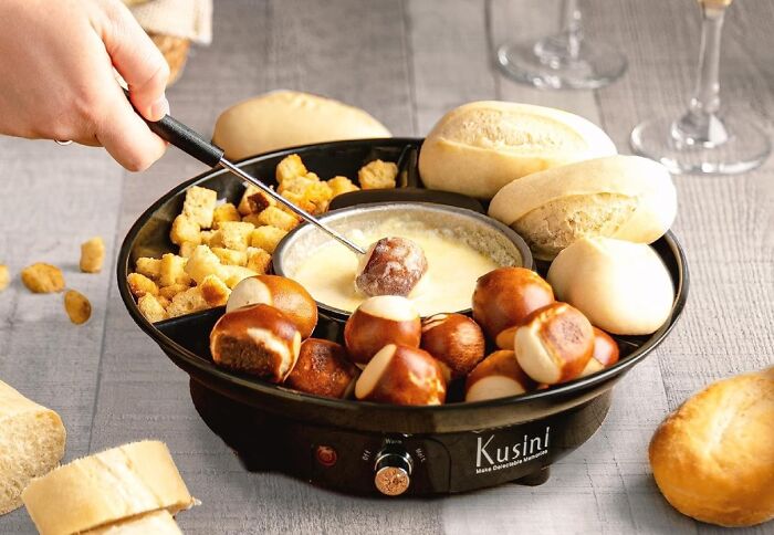 Cheese Lovers Unite! This Electronic Fondue Set Is Basically a Hot Tub for Food