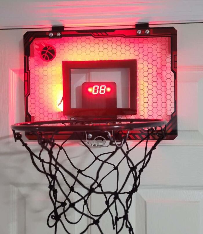 Mini Indoor Basketball Hoop That Turns Their Room Into March Madness Headquarters