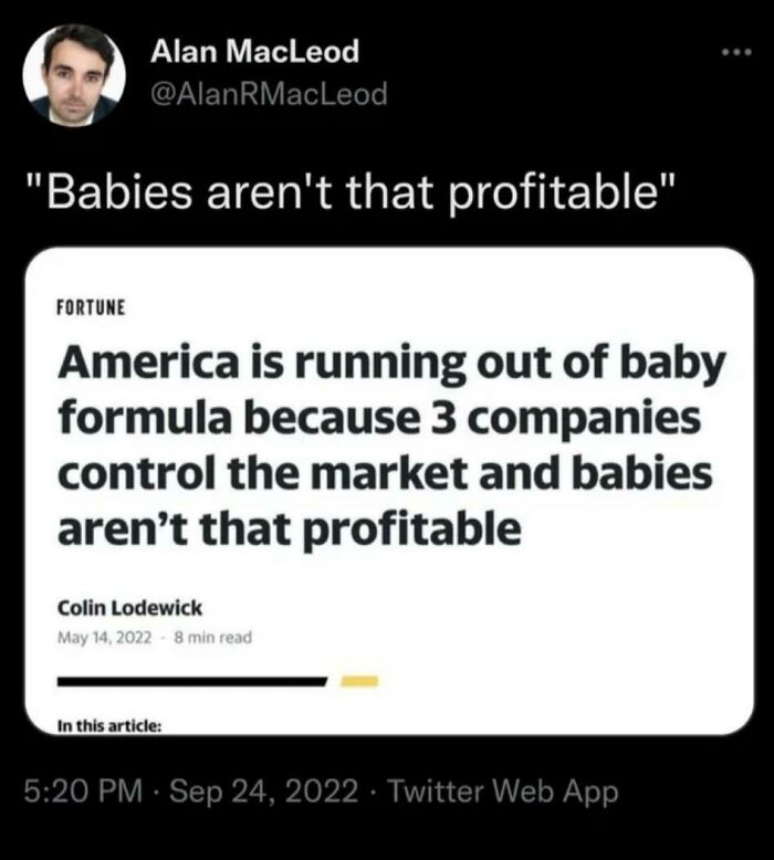 Babies Aren't Profitable