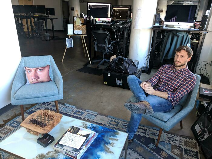 It Was My Coworker’s Last Day, So We Made an Office Pillow. He Was Not Impressed