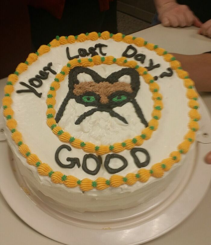 'Office Grouch’s Last Day and a Going Away Cake? Weird combo but I’m here for it!'