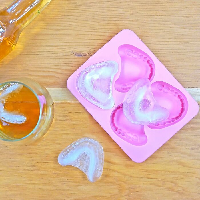 Give Drinks A Spooky Twist With This Denture-Shaped Ice Cube Tray