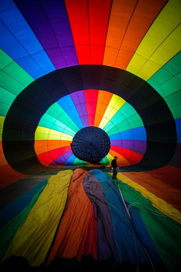 Inside a Hot Air Balloon While It’s Inflating — It’s Like Giant Balloon Magic!