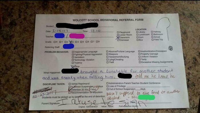 Kid Gets Detention for Bringing Lunch to a Hungry Classmate. Seriously?!