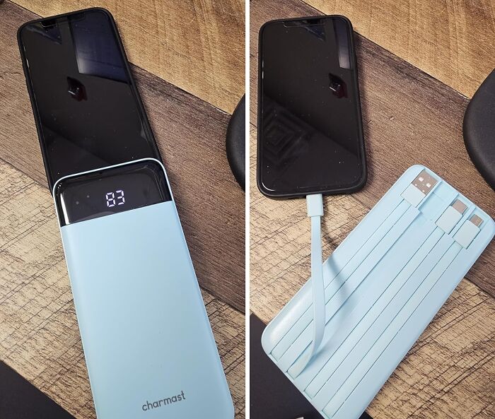 No More Cable Hunting! This Stylish Portable Charger With Built-In Cables Has Your Back