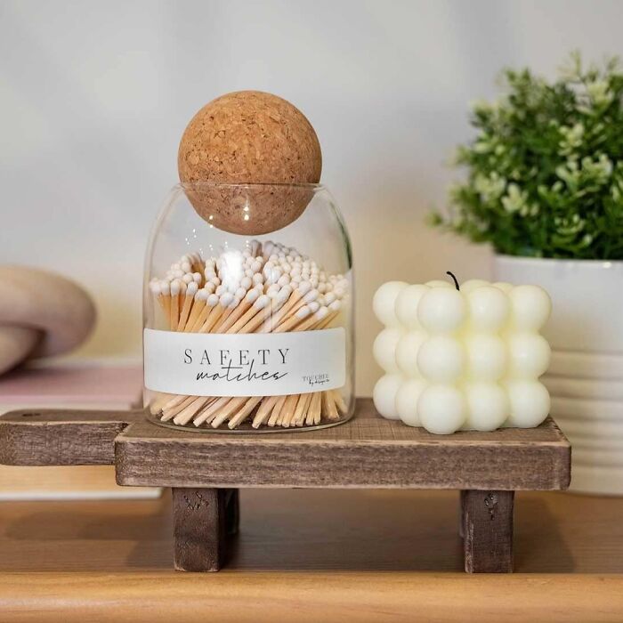 Make Candle Lighting Extra Fancy With This Glass Matches Holder That’s Both Chic and Handy