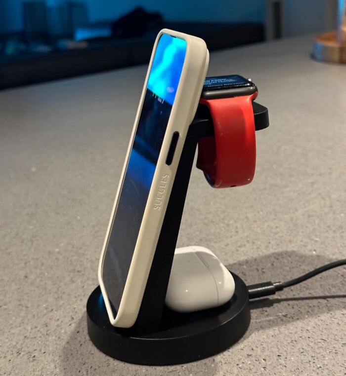 Tame That Wild Nightstand Cord Chaos with This Sleek 3-in-1 Charging Station