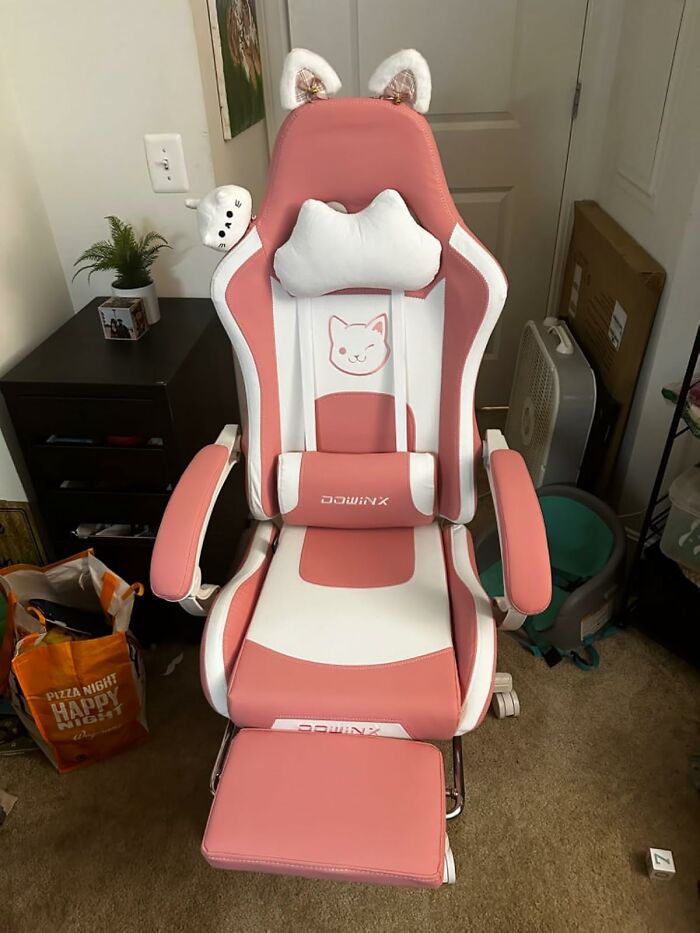 Get Your Game On in Style and Comfort With This Pink Cat-Eared Gaming Chair