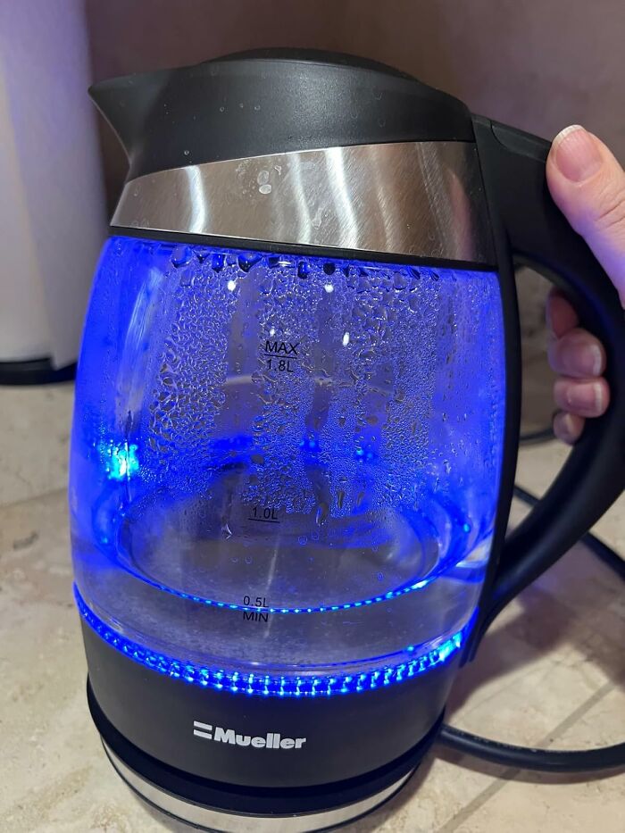 Turn Up the Drama on Tea Time With This Light-Up Glass Electric Kettle