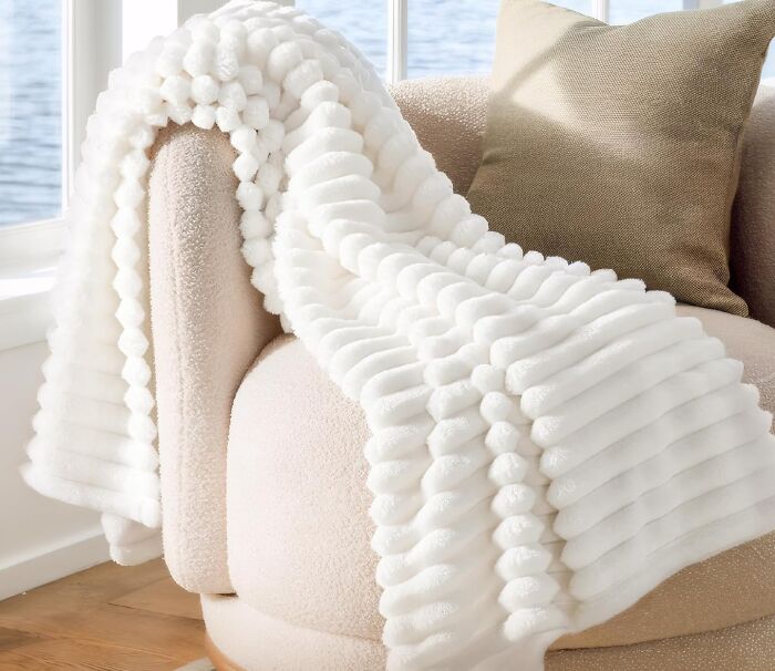 Cozy White Throw Blanket That Instantly Makes Your Couch A Hibernation HQ