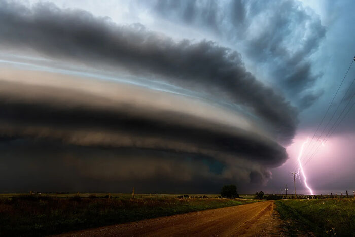 Stormy Sky Drama: New Mexico’s Supercell Cloud, By Dennis Hualong