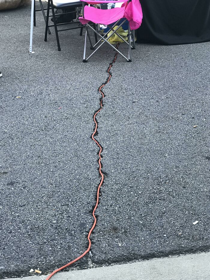 Extension Cord Zooming Through Cracks Like A Pro