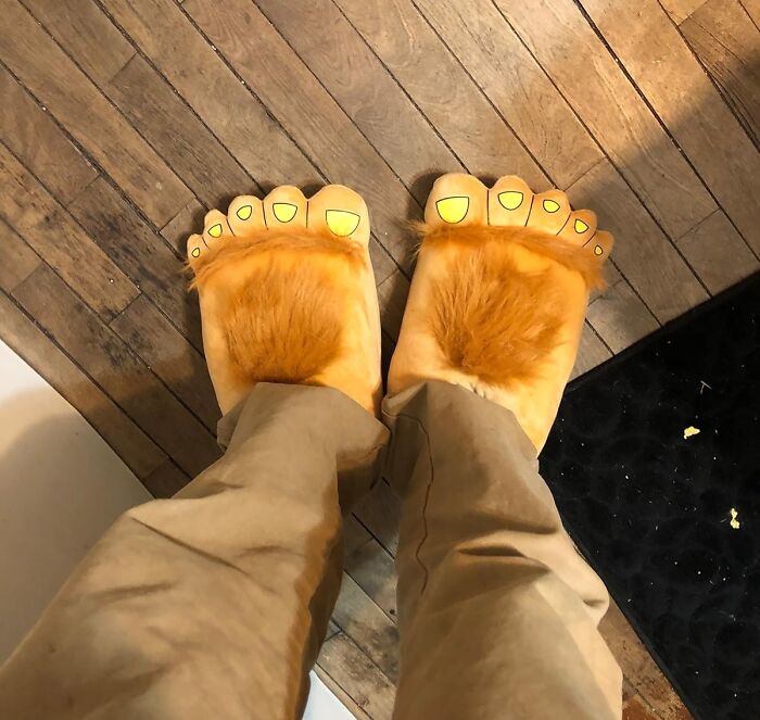 Turn Dad’s Boring Feet Into Sasquatch-Level Cool With These Big Foot Furry Slippers