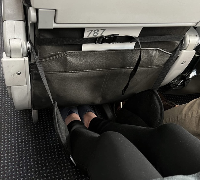 Turn Your Under-Seat Space Into A Cozy Foot Spa With This Memory Foam Airplane Footrest