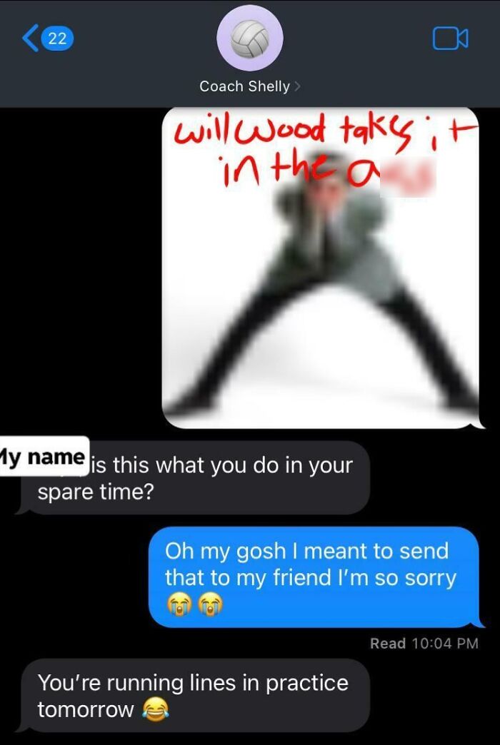 Sent This To My Volleyball Coach By Mistake. How Toast Am I?