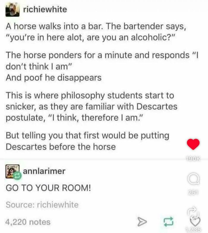 Beware the Deep Thoughts of the Philosophy Horse