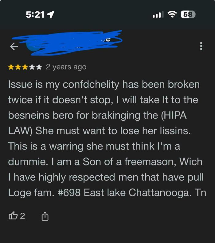 Leaving a Dr’s Office Review That’s a Total Head-Scratcher