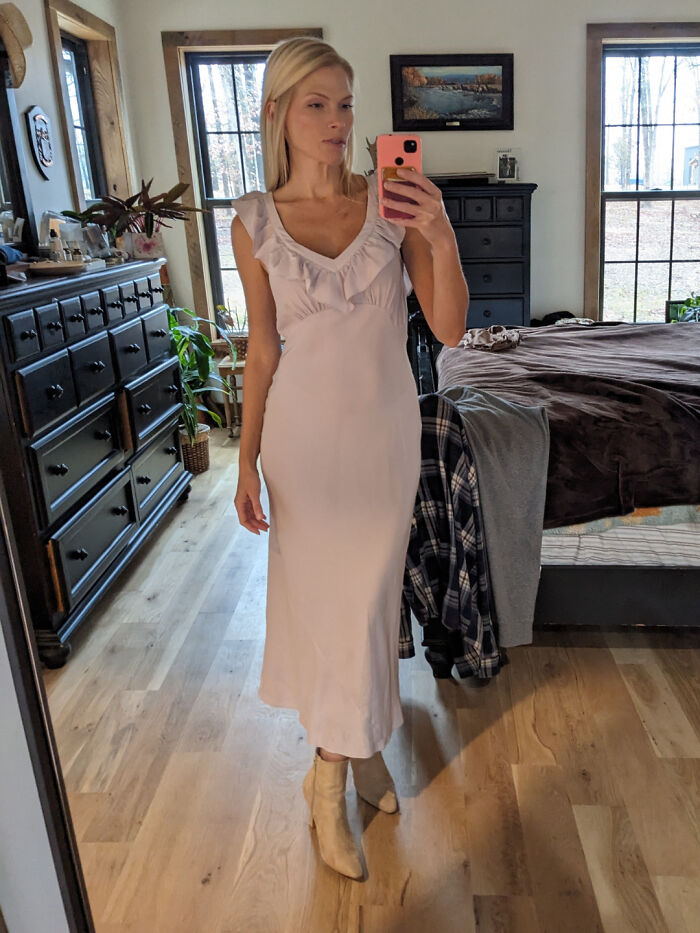 Lavender Silk Dress From Goodwill? Um, Yes!