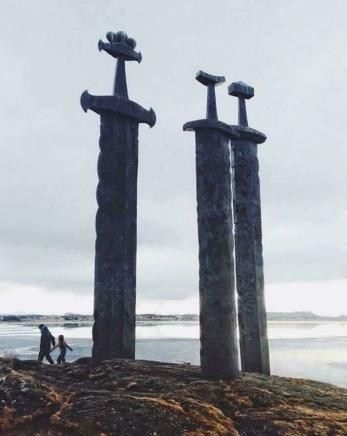 Enormous Swords Standing Proud In Norway
