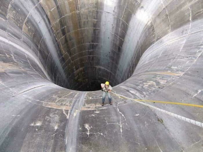 Nope! Standing On The Edge Of This Giant Spillway Is Not For Me