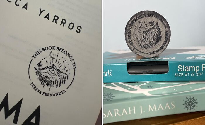 Personalized Book Stamp That Shouts: “These Library Books Don’t Belong In Your Backpack!”
