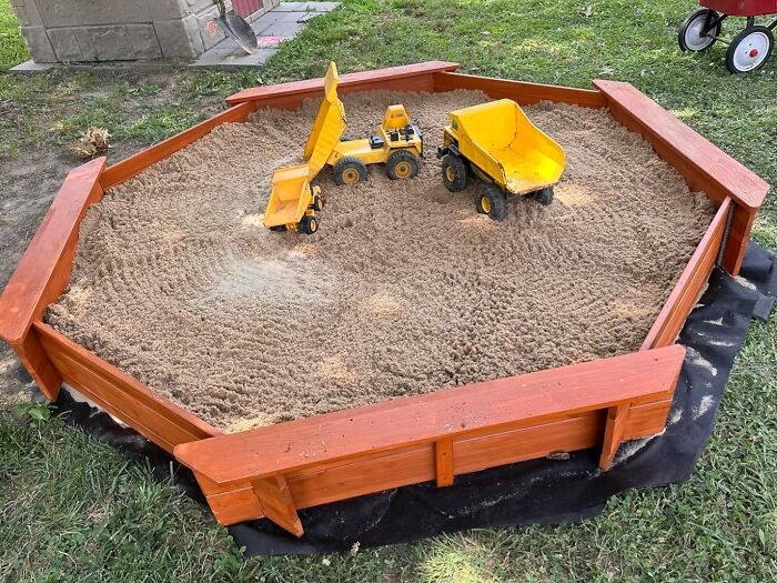 Octagonal Wooden Outdoor Sandbox for Serious Sandcastle Architects