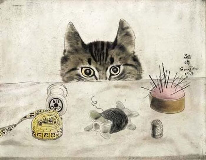 Couture Cat Alert! Tsuguharu Foujita’s 1927 Fancy Feline