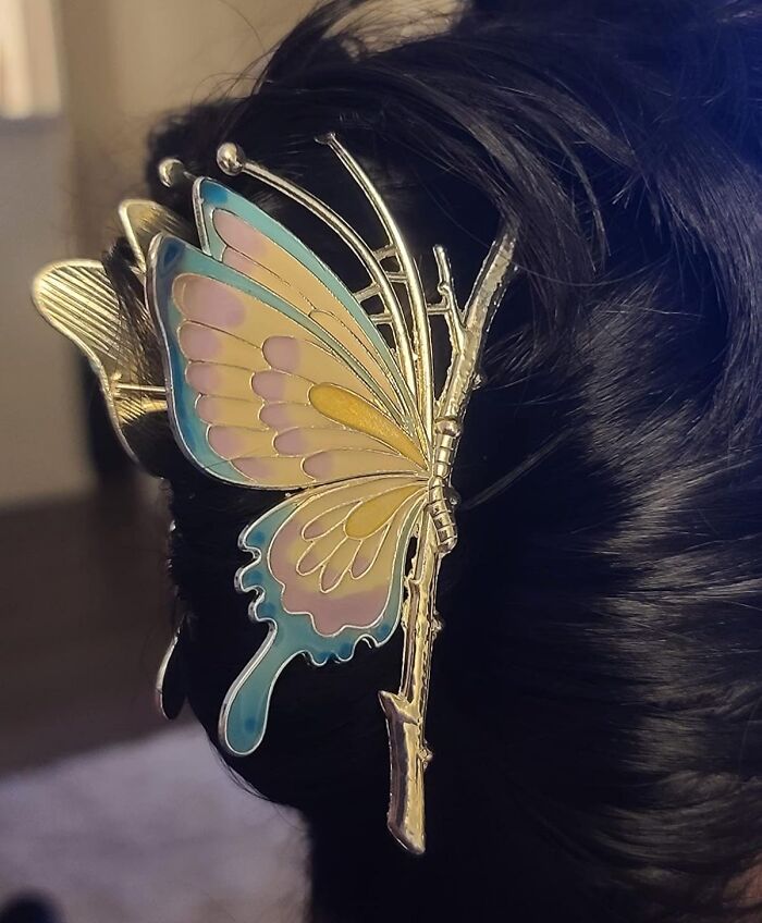 Make Your Messy Hair Look Extra Cute with This Metal Butterfly Claw Clip!