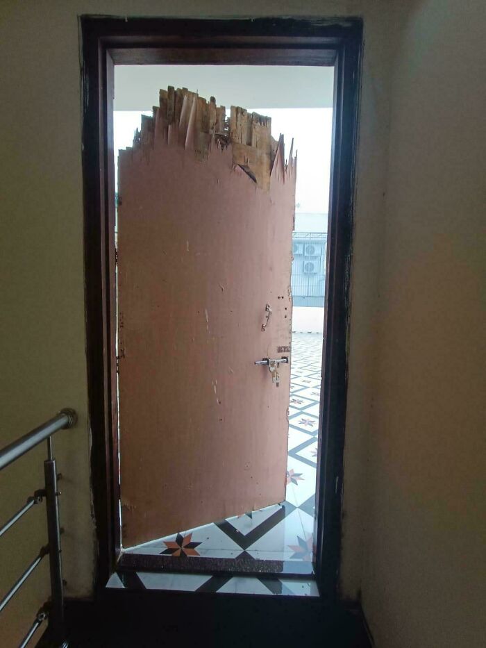Landlord Swears The Door Is Fine—Modern Art, Maybe?
