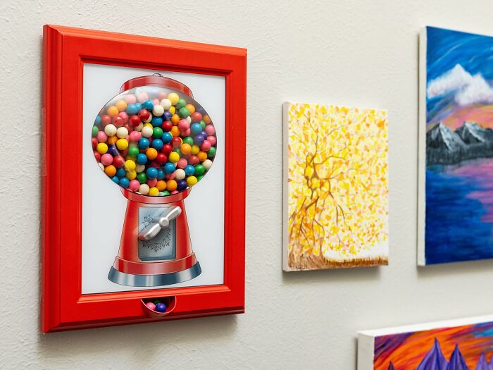 Sticky Gum on the Wall? Nah. This Framed Gumball Machine is Fancy Wall Candy Art