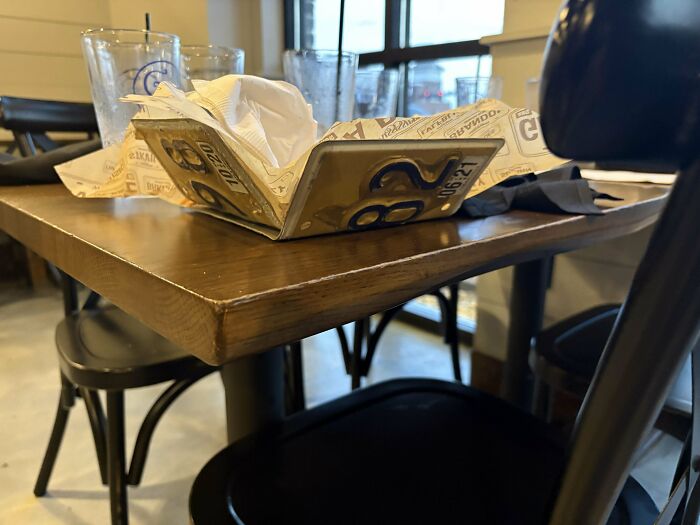 Burger On a Couple of Bent License Plates