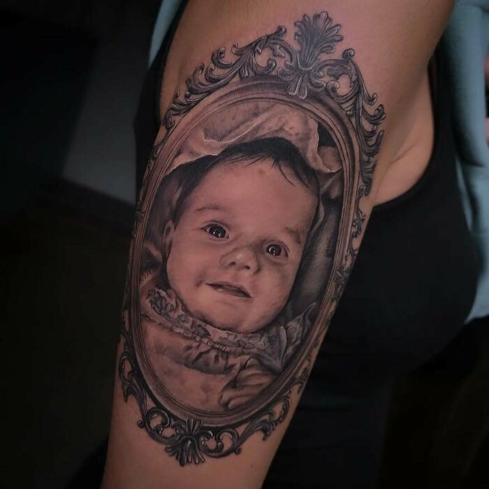 First Baby Portrait Tattoo? Adorbs!