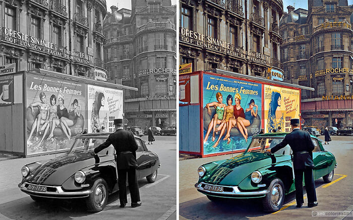 Ticket Trouble On Champs Elysées, Paris 1960