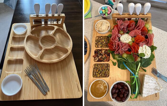 Charcuterie Board With Dividers And Cheese Knives: The Fancy Snack Station You Never Knew You Needed